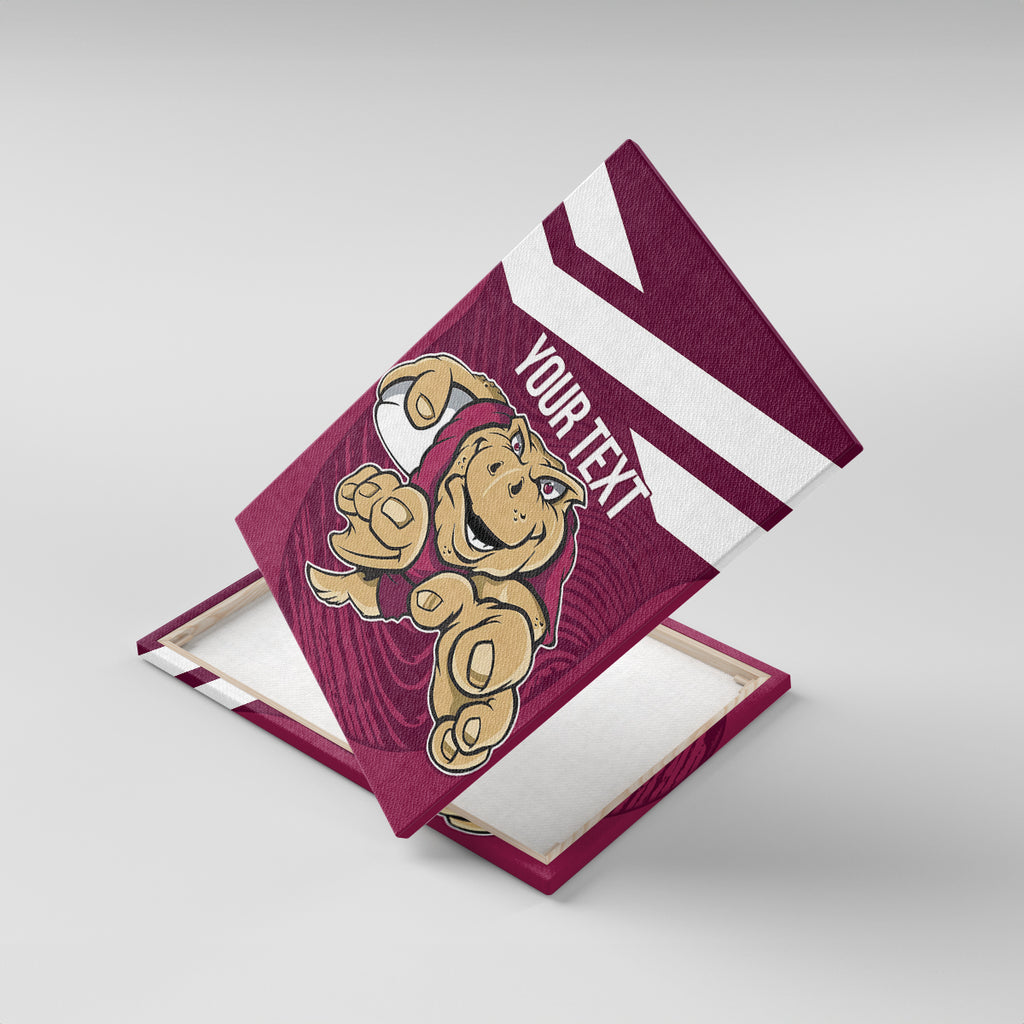 Custom Queensland Rugby Canvas Wall Art Maroons Cane Toad Origin Sporty