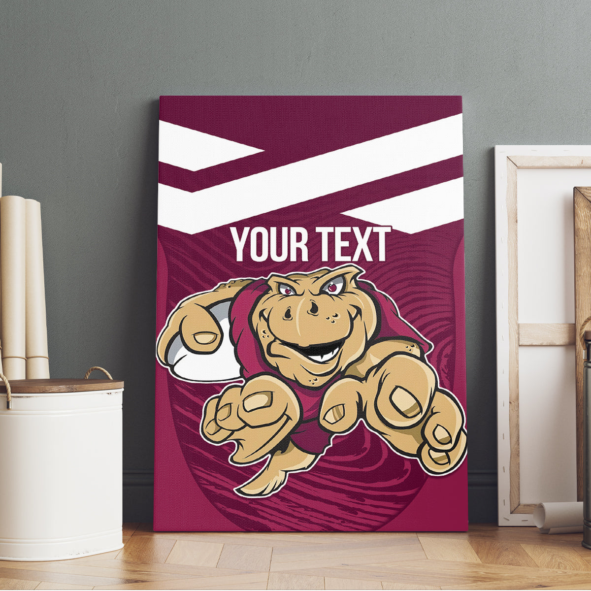 Custom Queensland Rugby Canvas Wall Art Maroons Cane Toad Origin Sporty