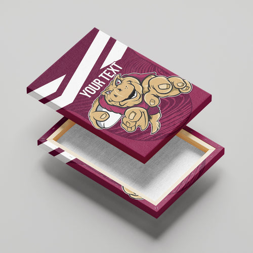 Custom Queensland Rugby Canvas Wall Art Maroons Cane Toad Origin Sporty