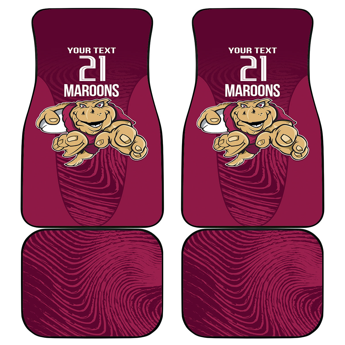 Custom Queensland Rugby Car Mats Maroons Cane Toad Origin Sporty