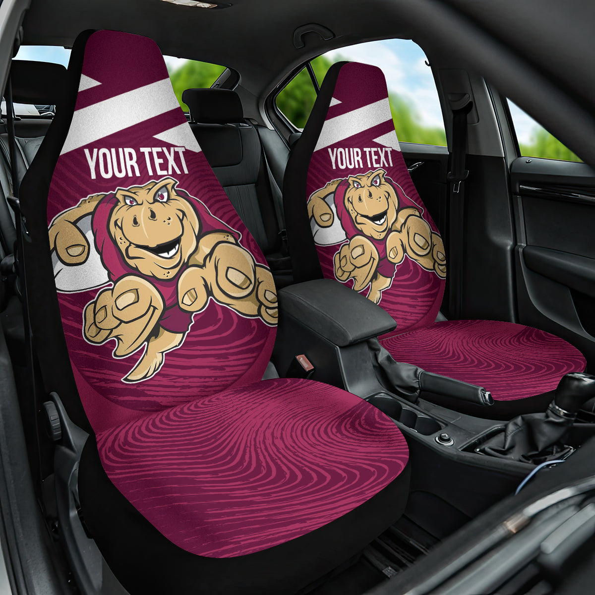 Custom Queensland Rugby Car Seat Cover Maroons Cane Toad Origin Sporty