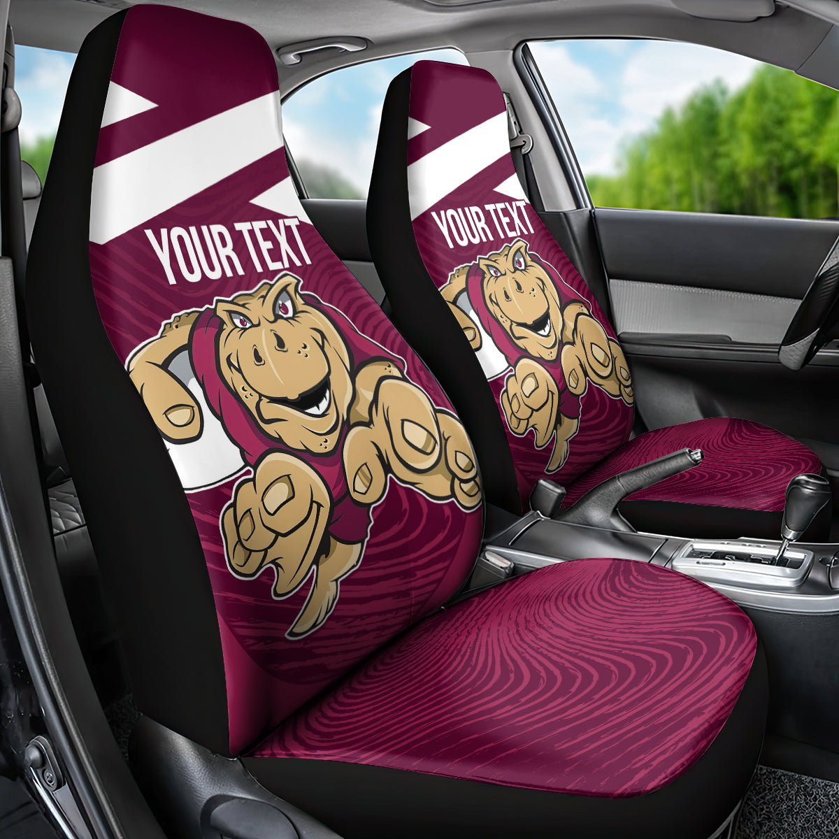 Custom Queensland Rugby Car Seat Cover Maroons Cane Toad Origin Sporty