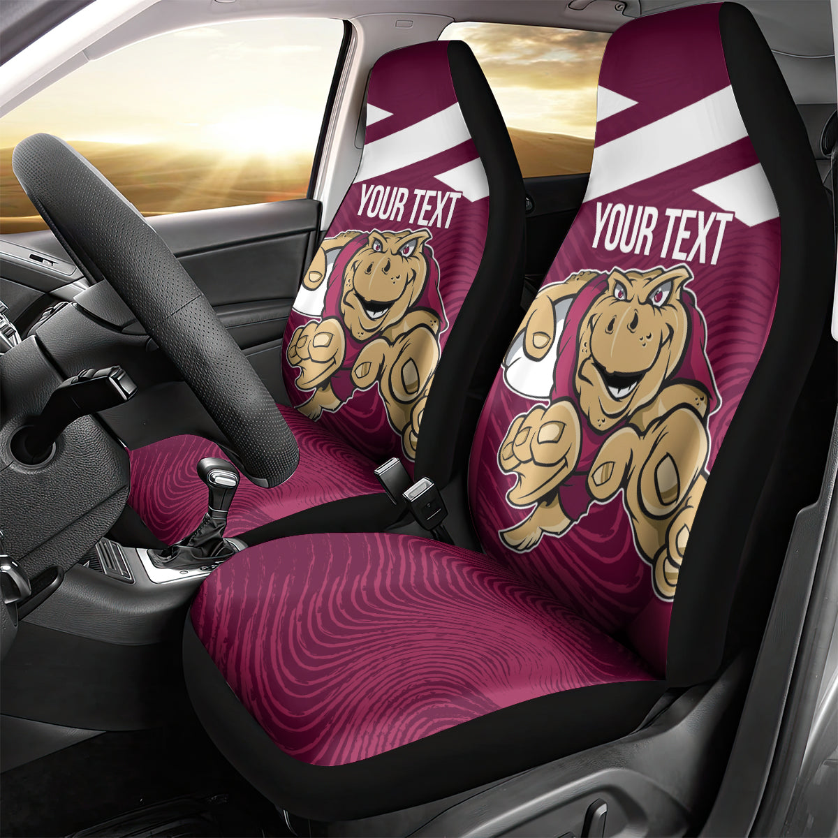 Custom Queensland Rugby Car Seat Cover Maroons Cane Toad Origin Sporty
