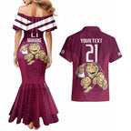 Custom Queensland Rugby Couples Matching Mermaid Dress and Hawaiian Shirt Maroons Cane Toad Origin Sporty