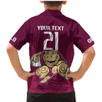 Custom Queensland Rugby Family Matching Mermaid Dress and Hawaiian Shirt Maroons Cane Toad Origin Sporty