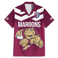 Custom Queensland Rugby Family Matching Mermaid Dress and Hawaiian Shirt Maroons Cane Toad Origin Sporty