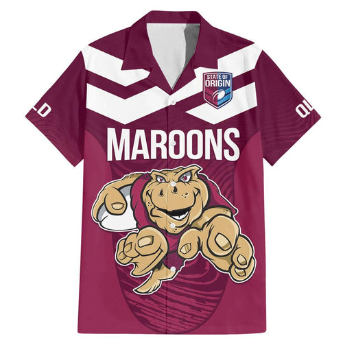 Custom Queensland Rugby Family Matching Mermaid Dress and Hawaiian Shirt Maroons Cane Toad Origin Sporty