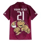 Custom Queensland Rugby Family Matching Mermaid Dress and Hawaiian Shirt Maroons Cane Toad Origin Sporty