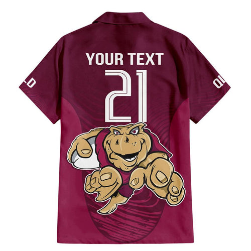 Custom Queensland Rugby Family Matching Mermaid Dress and Hawaiian Shirt Maroons Cane Toad Origin Sporty