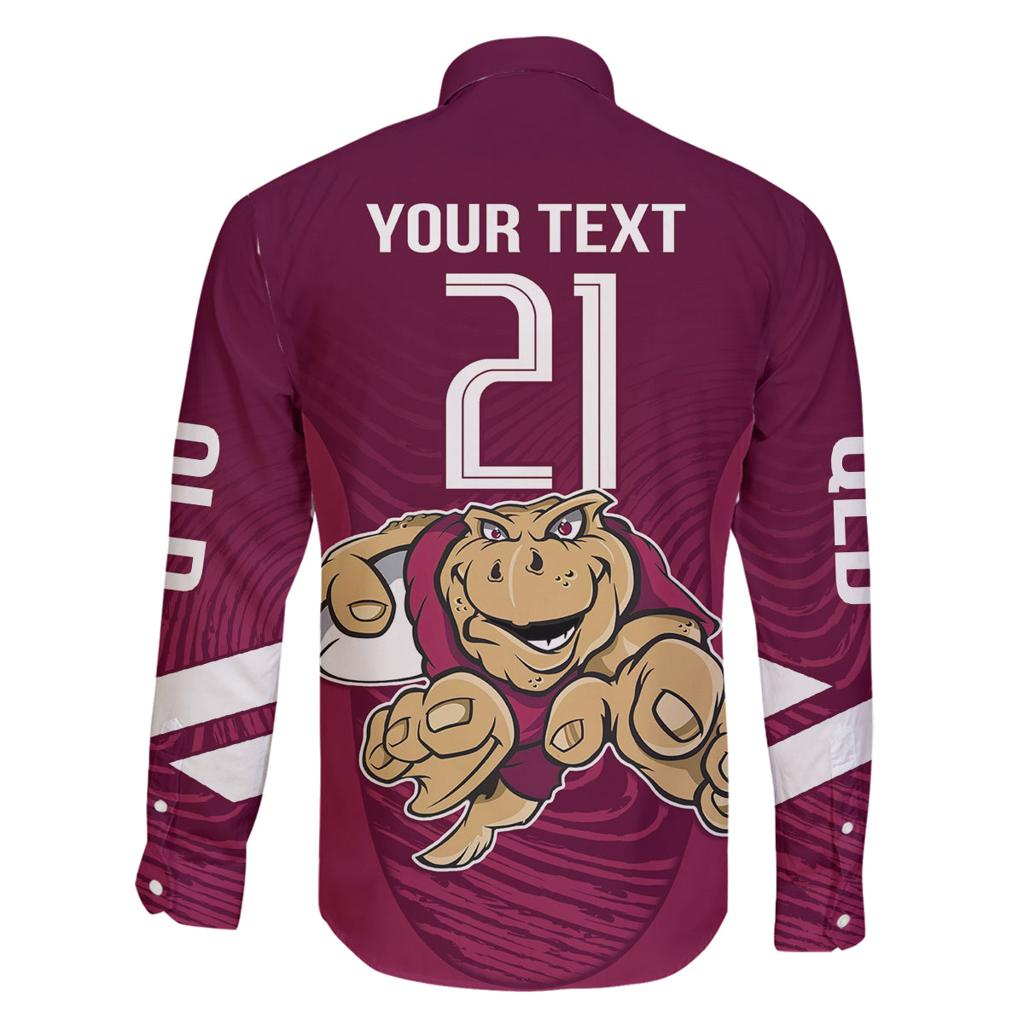 Custom Queensland Rugby Family Matching Off Shoulder Maxi Dress and Hawaiian Shirt Maroons Cane Toad Origin Sporty
