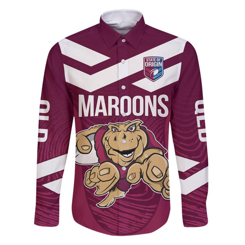Custom Queensland Rugby Family Matching Off Shoulder Short Dress and Hawaiian Shirt Maroons Cane Toad Origin Sporty