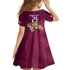 Custom Queensland Rugby Family Matching Puletasi and Hawaiian Shirt Maroons Cane Toad Origin Sporty