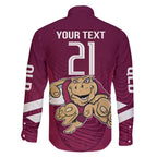 Custom Queensland Rugby Family Matching Puletasi and Hawaiian Shirt Maroons Cane Toad Origin Sporty