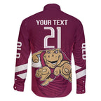 Custom Queensland Rugby Family Matching Short Sleeve Bodycon Dress and Hawaiian Shirt Maroons Cane Toad Origin Sporty