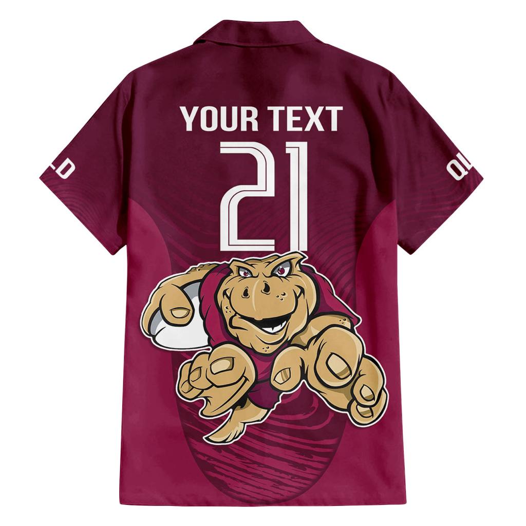 Custom Queensland Rugby Family Matching Summer Maxi Dress and Hawaiian Shirt Maroons Cane Toad Origin Sporty