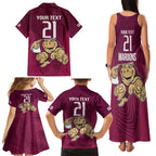 Custom Queensland Rugby Family Matching Tank Maxi Dress and Hawaiian Shirt Maroons Cane Toad Origin Sporty