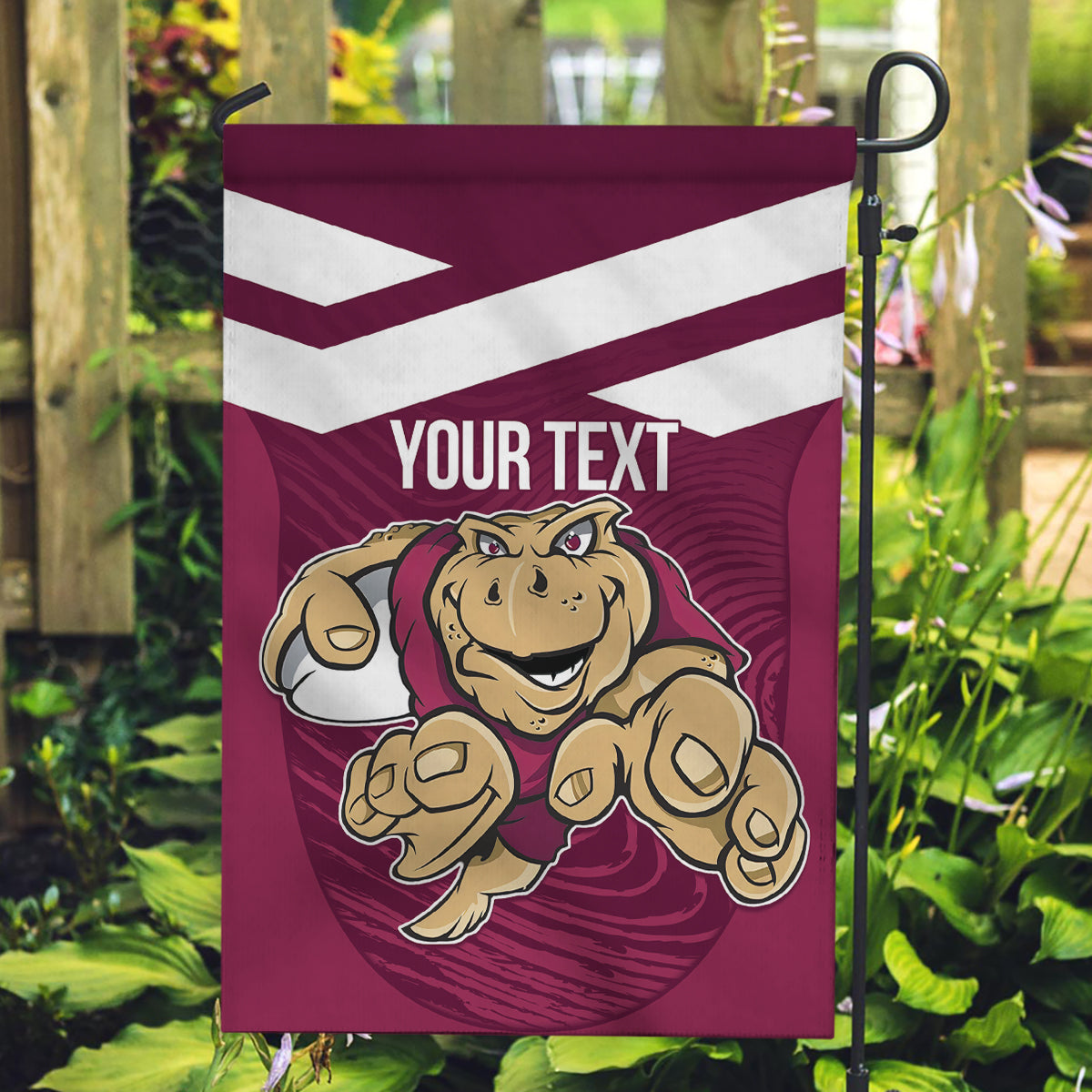 Custom Queensland Rugby Garden Flag Maroons Cane Toad Origin Sporty