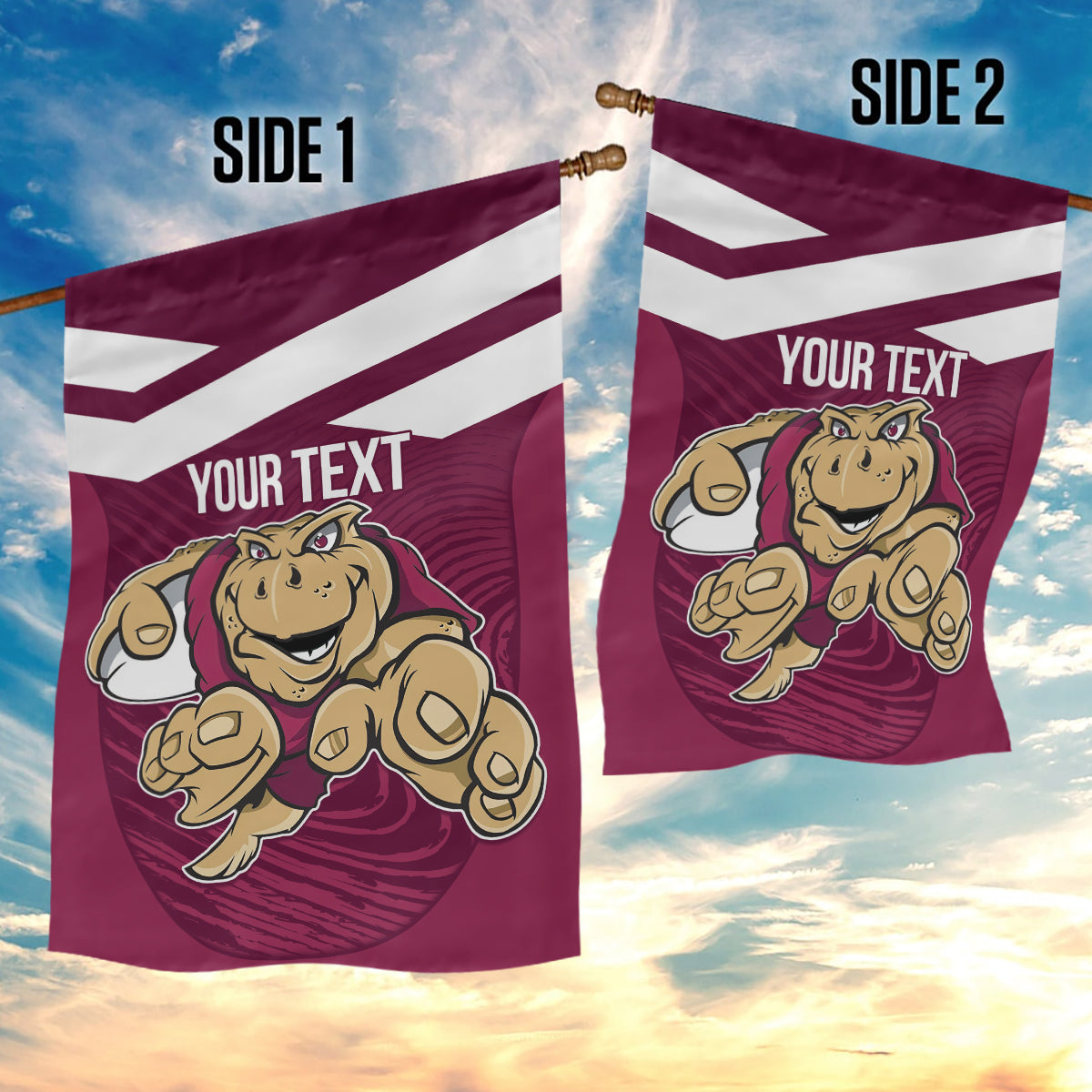 Custom Queensland Rugby Garden Flag Maroons Cane Toad Origin Sporty