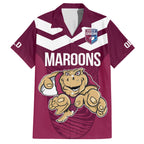 Custom Queensland Rugby Hawaiian Shirt Maroons Cane Toad Origin Sporty