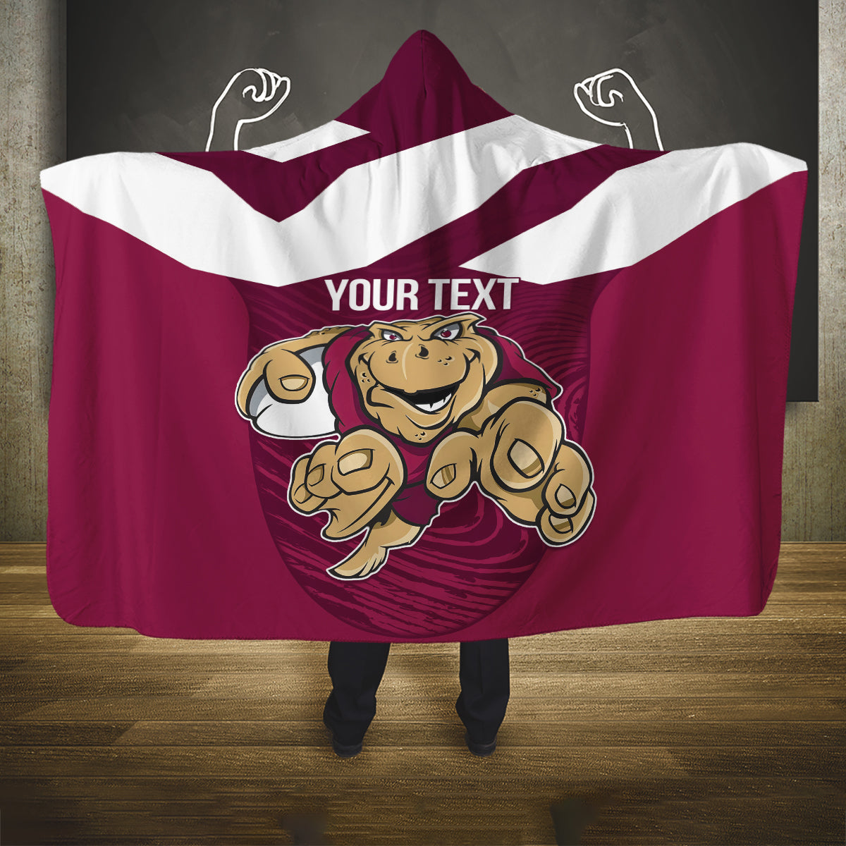 Custom Queensland Rugby Hooded Blanket Maroons Cane Toad Origin Sporty