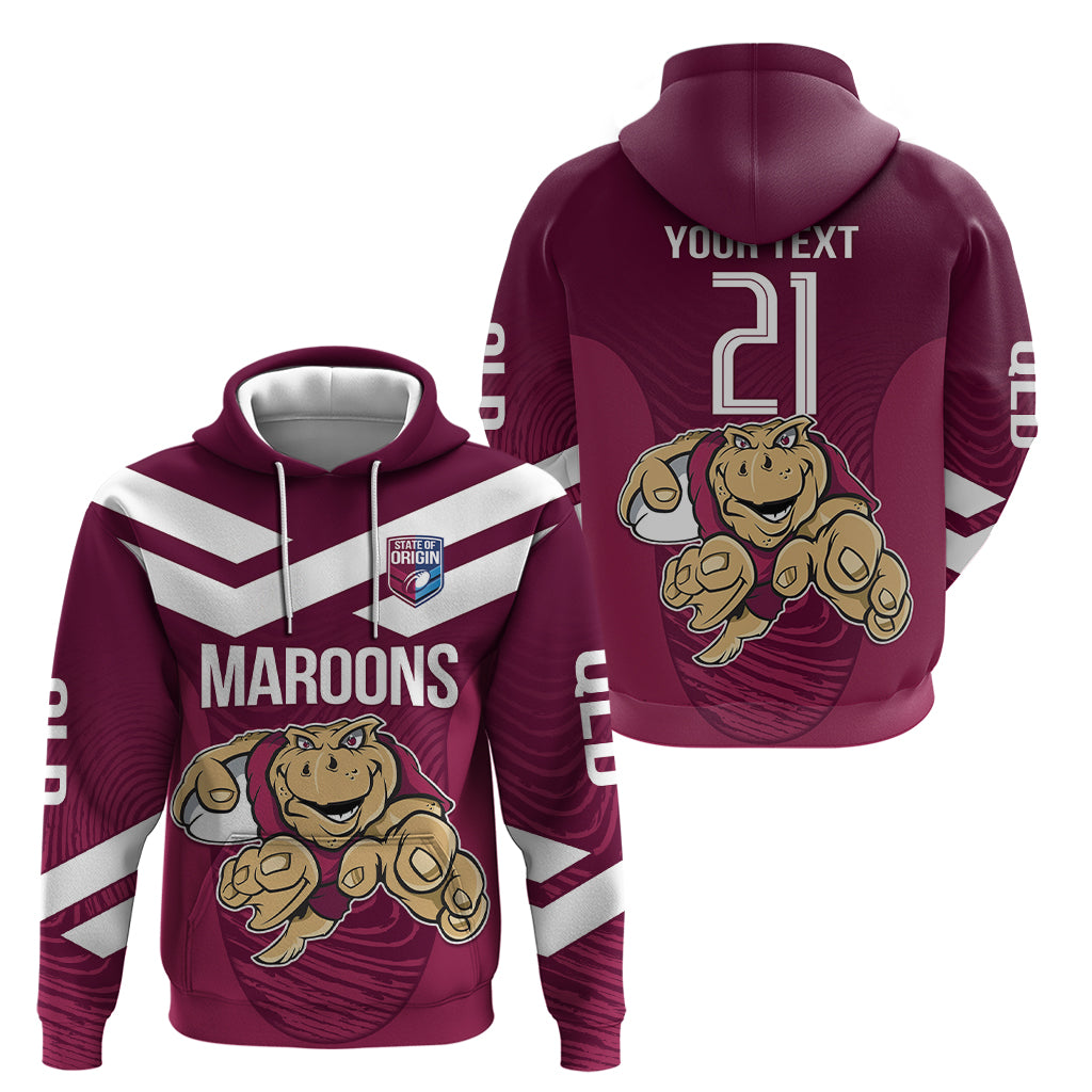 Custom Queensland Rugby Hoodie Maroons Cane Toad Origin Sporty