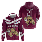 Custom Queensland Rugby Hoodie Maroons Cane Toad Origin Sporty