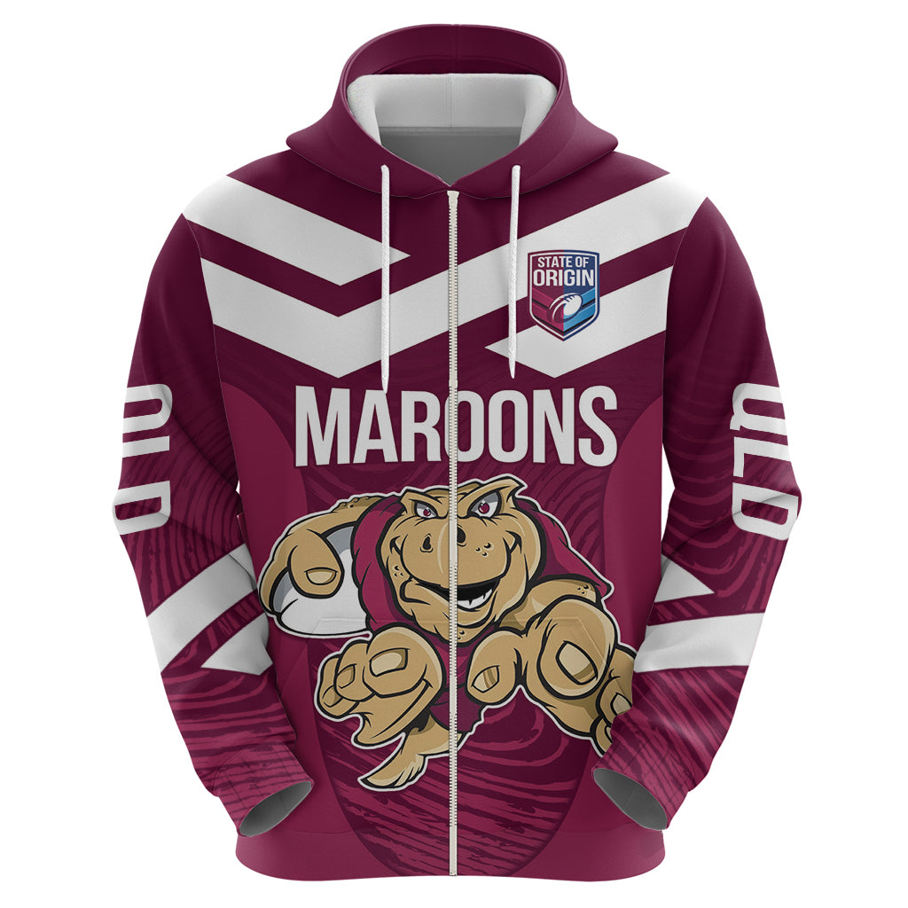 Custom Queensland Rugby Hoodie Maroons Cane Toad Origin Sporty