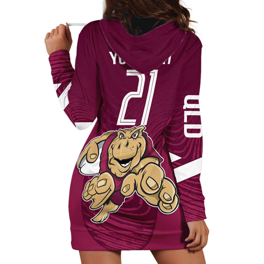 Custom Queensland Rugby Hoodie Dress Maroons Cane Toad Origin Sporty