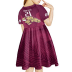Custom Queensland Rugby Kid Short Sleeve Dress Maroons Cane Toad Origin Sporty