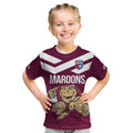 Custom Queensland Rugby Kid T Shirt Maroons Cane Toad Origin Sporty