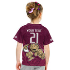 Custom Queensland Rugby Kid T Shirt Maroons Cane Toad Origin Sporty