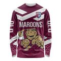 Custom Queensland Rugby Long Sleeve Shirt Maroons Cane Toad Origin Sporty