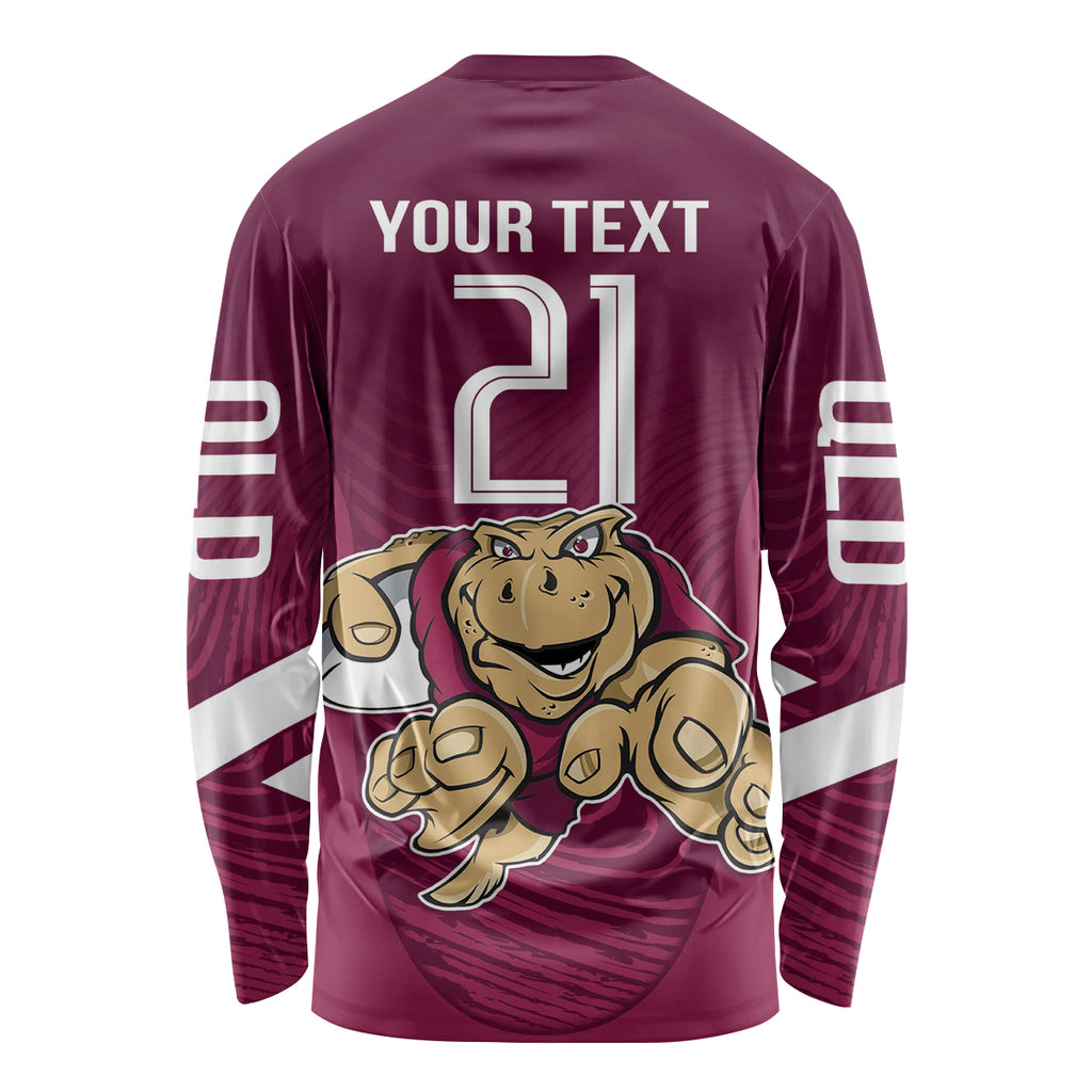 Custom Queensland Rugby Long Sleeve Shirt Maroons Cane Toad Origin Sporty