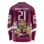 Custom Queensland Rugby Long Sleeve Shirt Maroons Cane Toad Origin Sporty