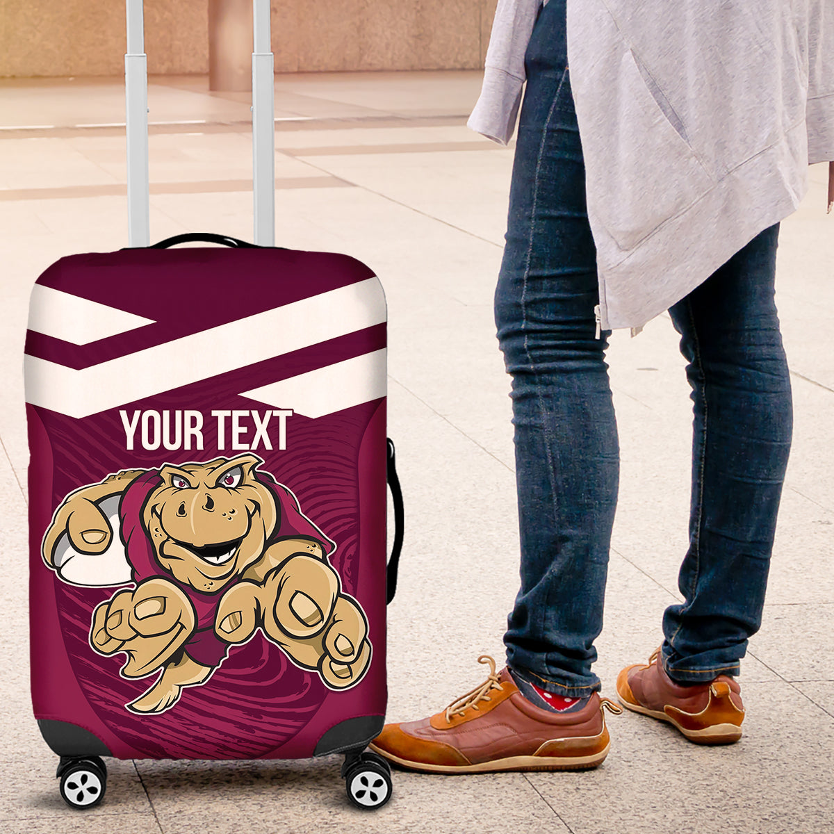 Custom Queensland Rugby Luggage Cover Maroons Cane Toad Origin Sporty