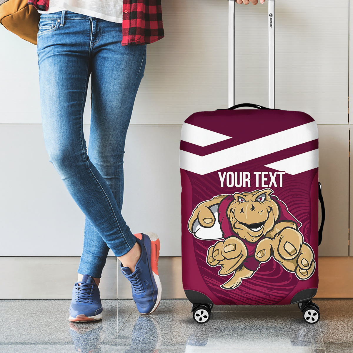 Custom Queensland Rugby Luggage Cover Maroons Cane Toad Origin Sporty