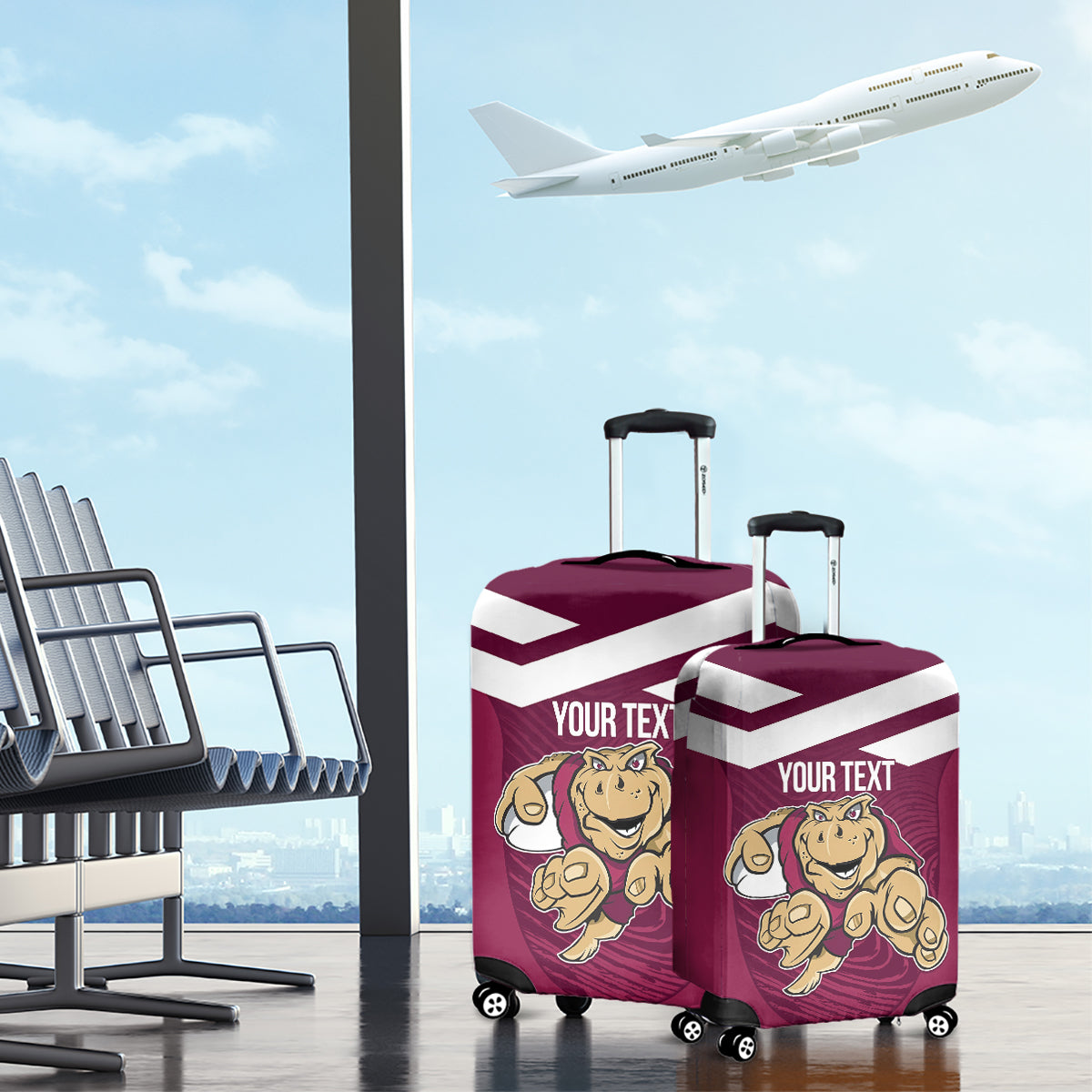 Custom Queensland Rugby Luggage Cover Maroons Cane Toad Origin Sporty