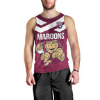 Custom Queensland Rugby Men Tank Top Maroons Cane Toad Origin Sporty
