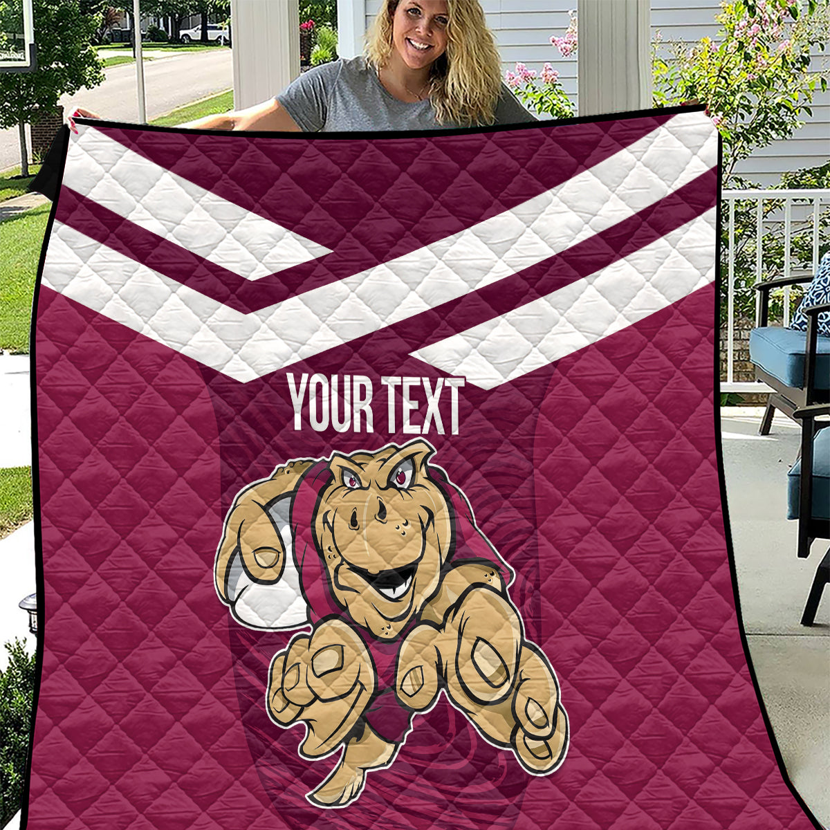Custom Queensland Rugby Quilt Maroons Cane Toad Origin Sporty