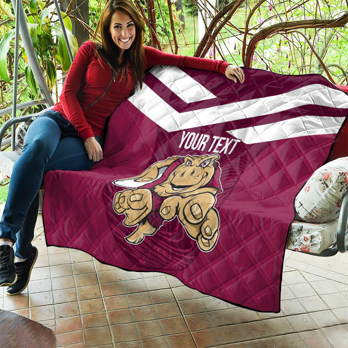 Custom Queensland Rugby Quilt Maroons Cane Toad Origin Sporty