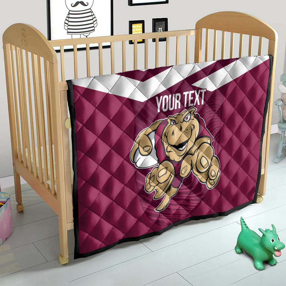 Custom Queensland Rugby Quilt Maroons Cane Toad Origin Sporty
