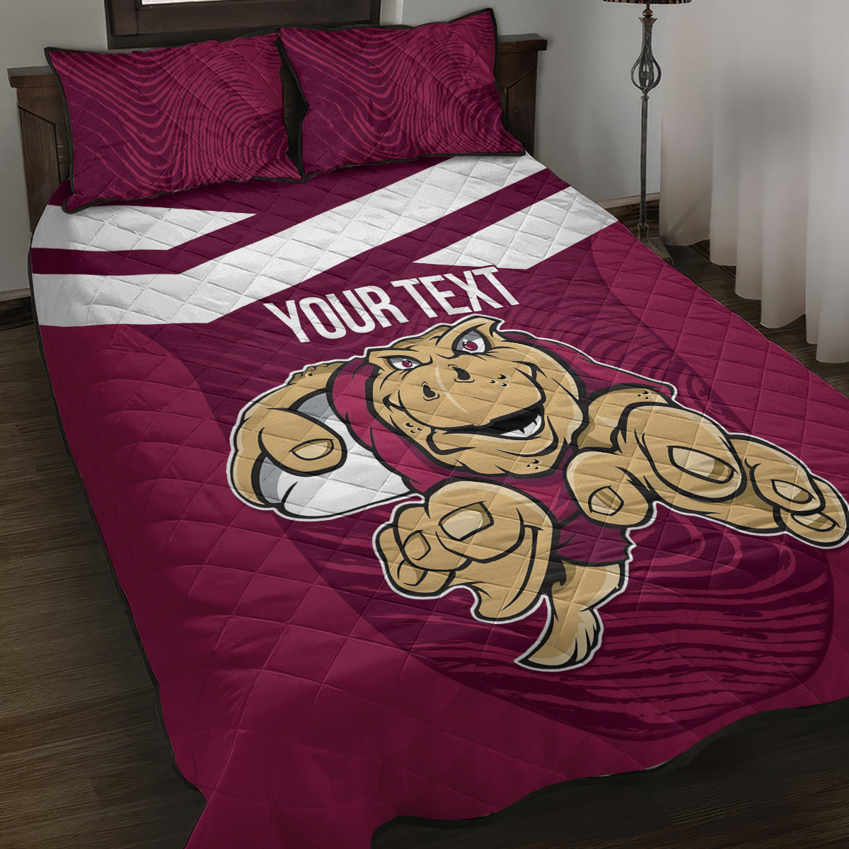 Custom Queensland Rugby Quilt Bed Set Maroons Cane Toad Origin Sporty