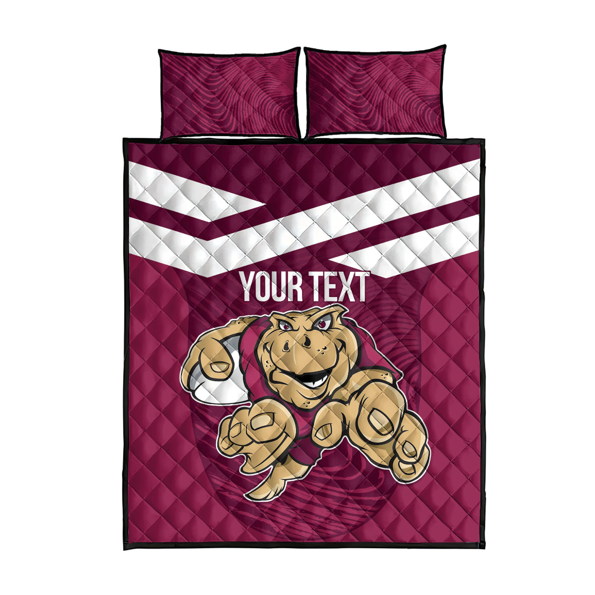 Custom Queensland Rugby Quilt Bed Set Maroons Cane Toad Origin Sporty