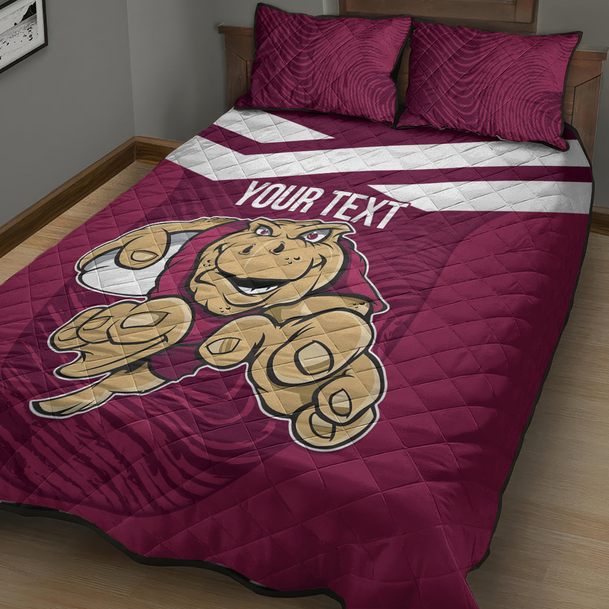 Custom Queensland Rugby Quilt Bed Set Maroons Cane Toad Origin Sporty