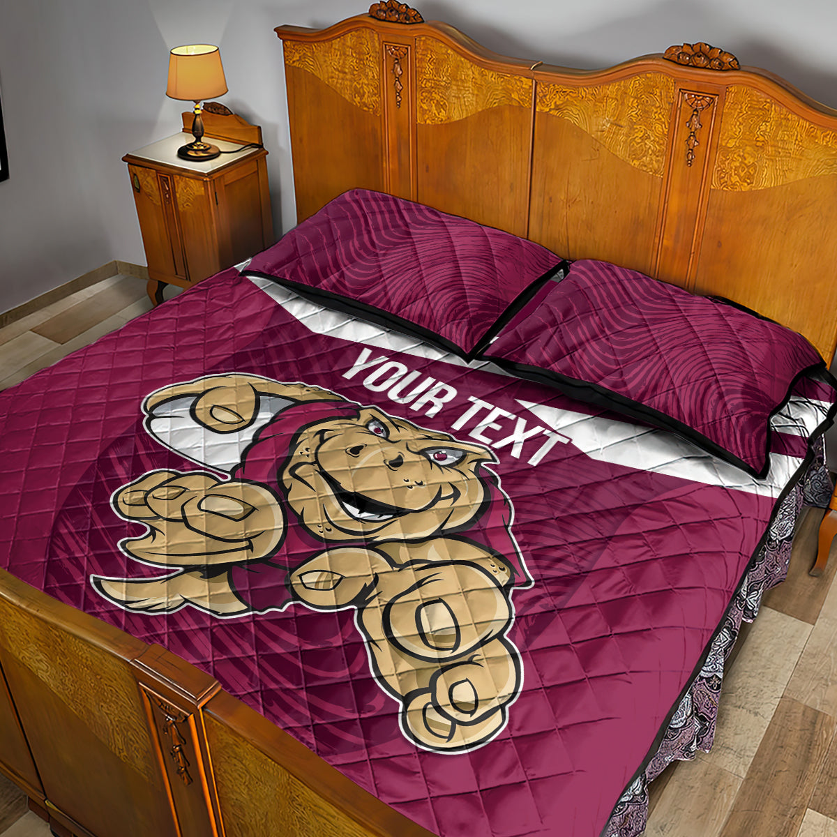 Custom Queensland Rugby Quilt Bed Set Maroons Cane Toad Origin Sporty
