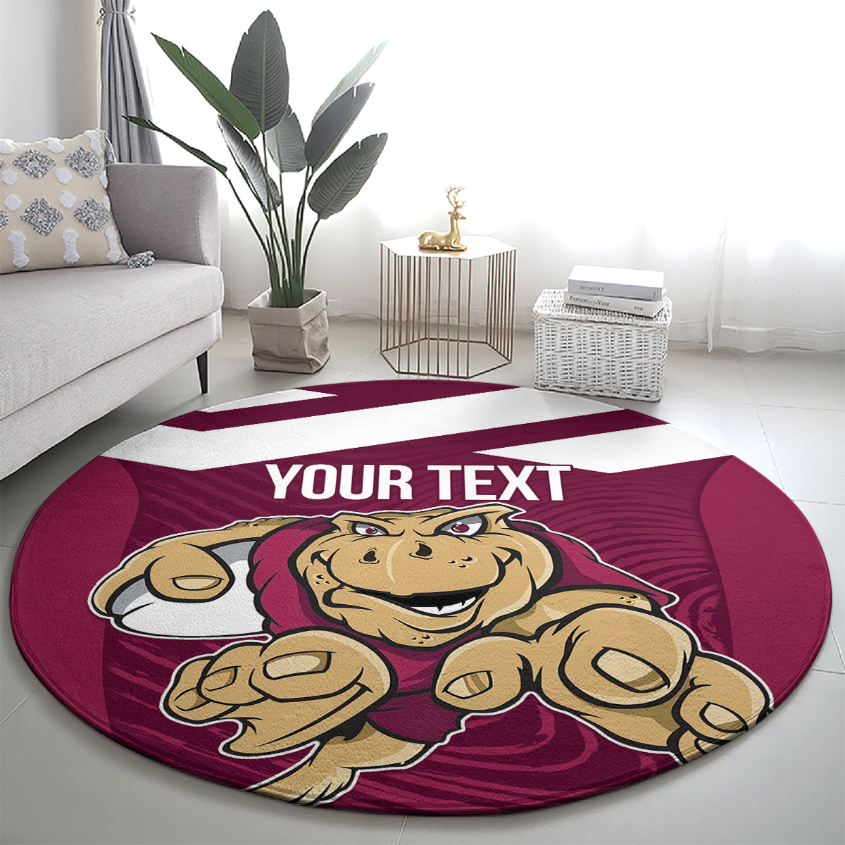 Custom Queensland Rugby Round Carpet Maroons Cane Toad Origin Sporty