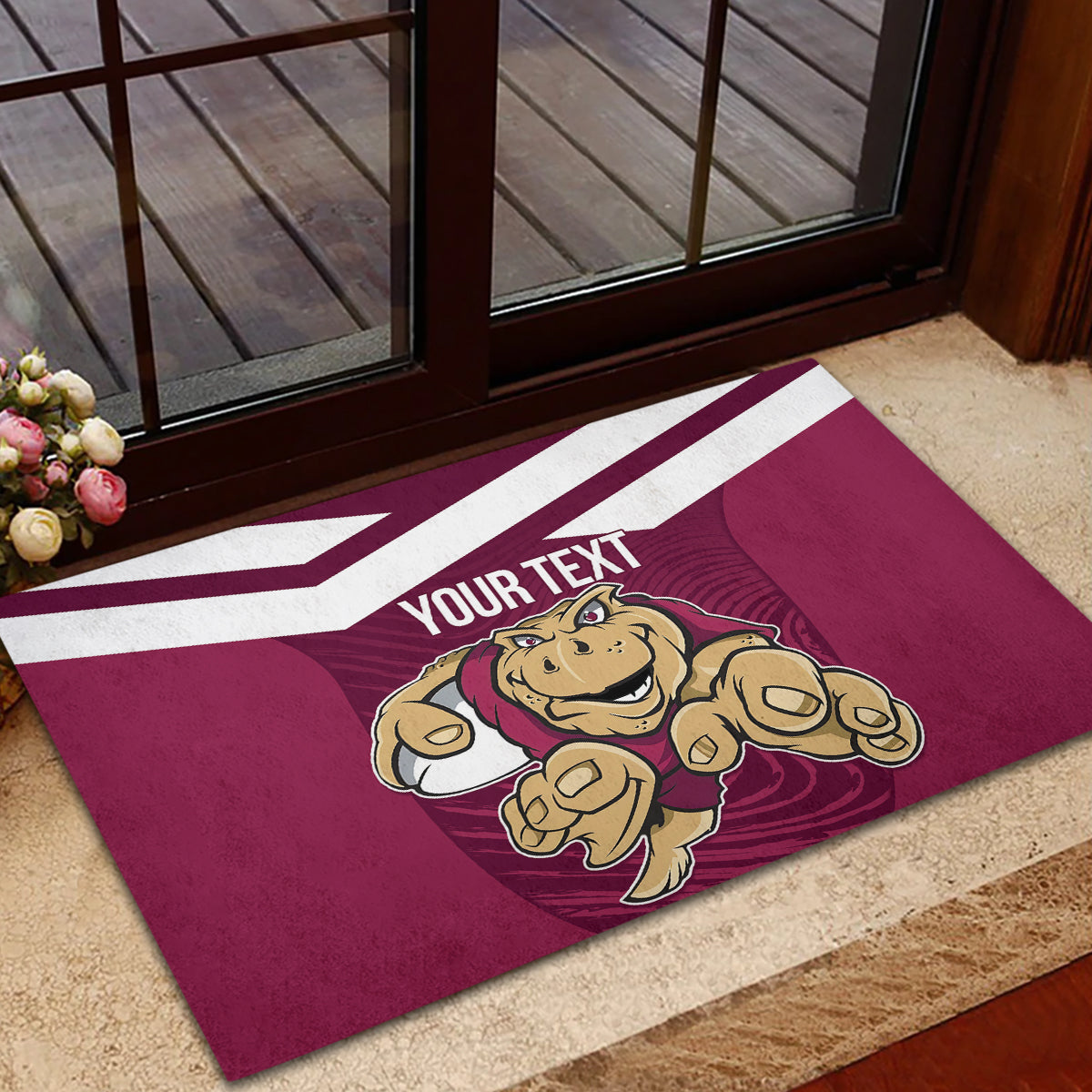 Custom Queensland Rugby Rubber Doormat Maroons Cane Toad Origin Sporty