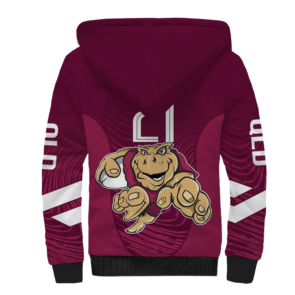 Custom Queensland Rugby Sherpa Hoodie Maroons Cane Toad Origin Sporty