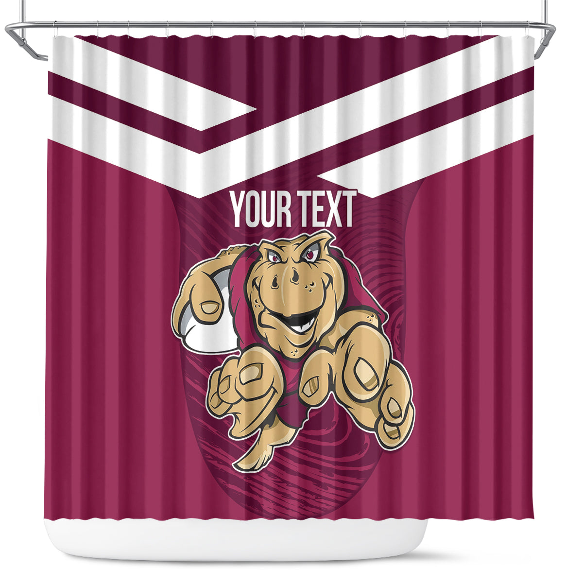 Custom Queensland Rugby Shower Curtain Maroons Cane Toad Origin Sporty