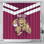 Custom Queensland Rugby Shower Curtain Maroons Cane Toad Origin Sporty
